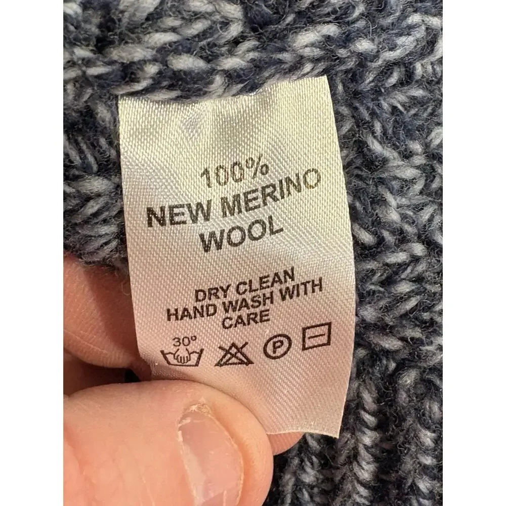 The Woollen Market Ireland‎ Kids Merino Wool Sweater 1/4 Zip Blue Size 1-2 Yrs